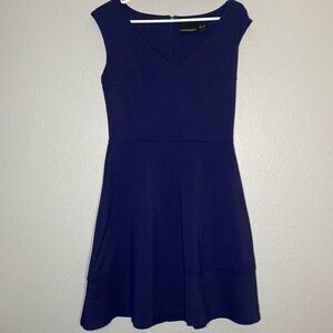 Cynthia Rowley Fit Flare Dress Navy Royal Blue  Sleeveless Size Medium
